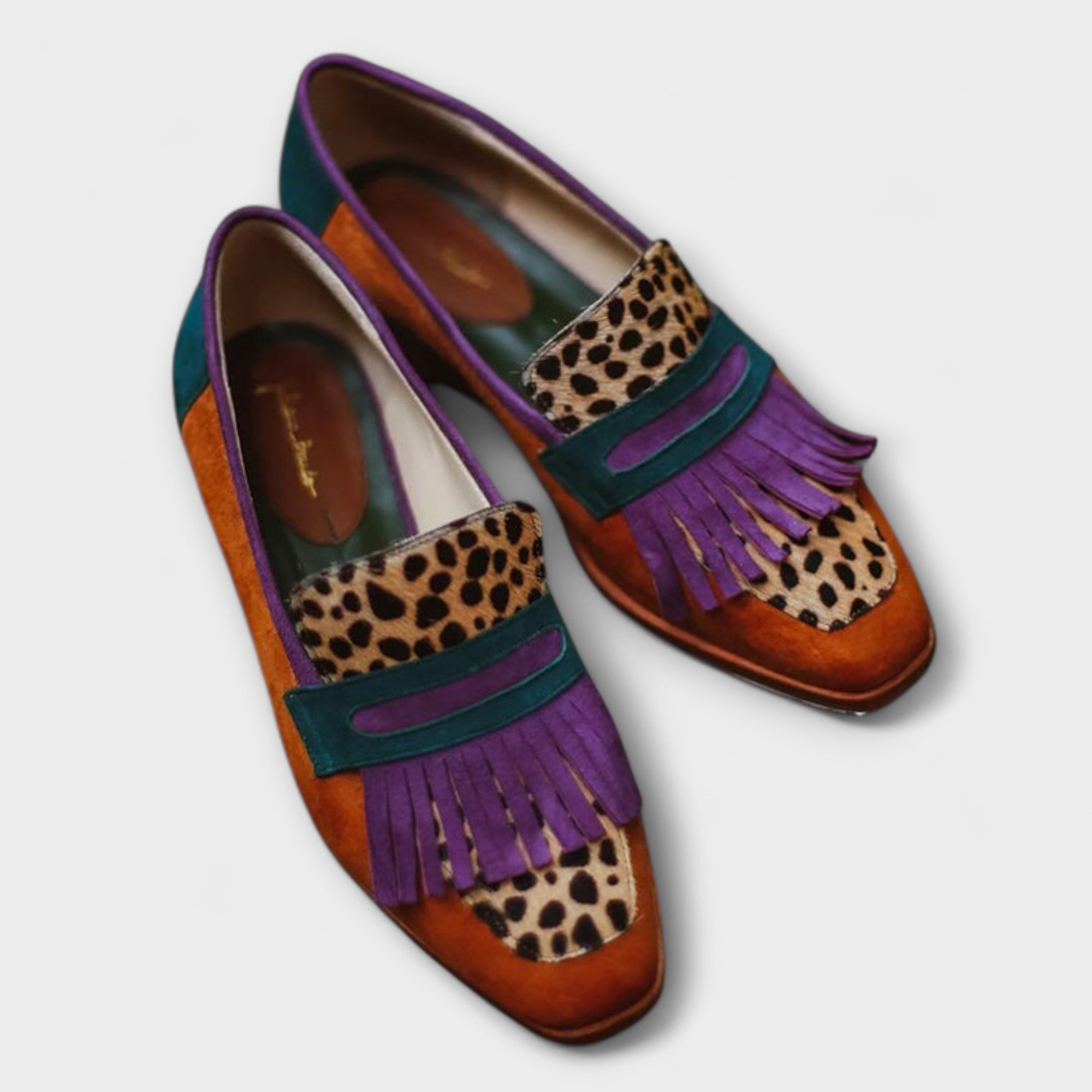 Fallon™ | Brown Loafer with Leopard Print
