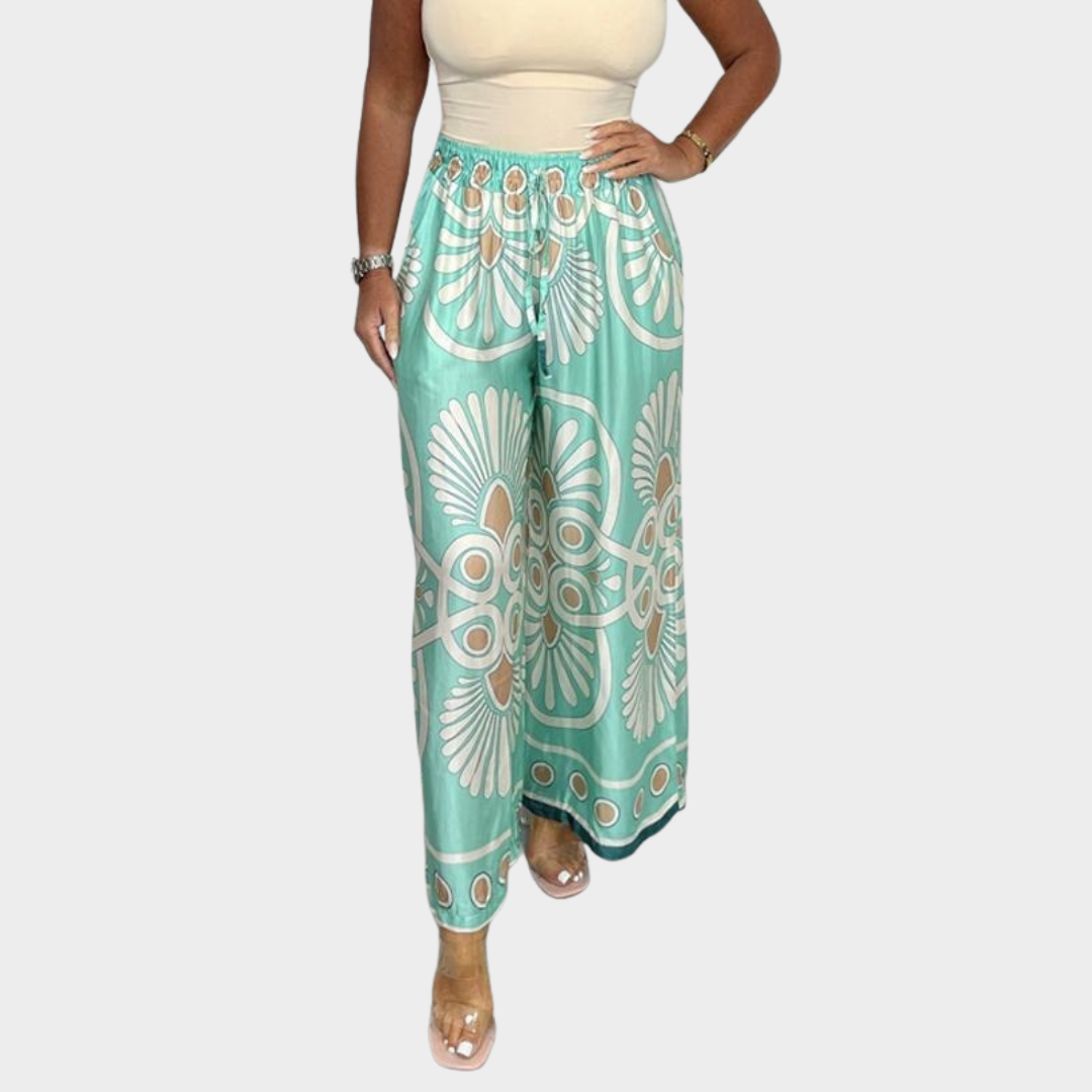 Sally™ | Trendy Printed Satin Track Pants