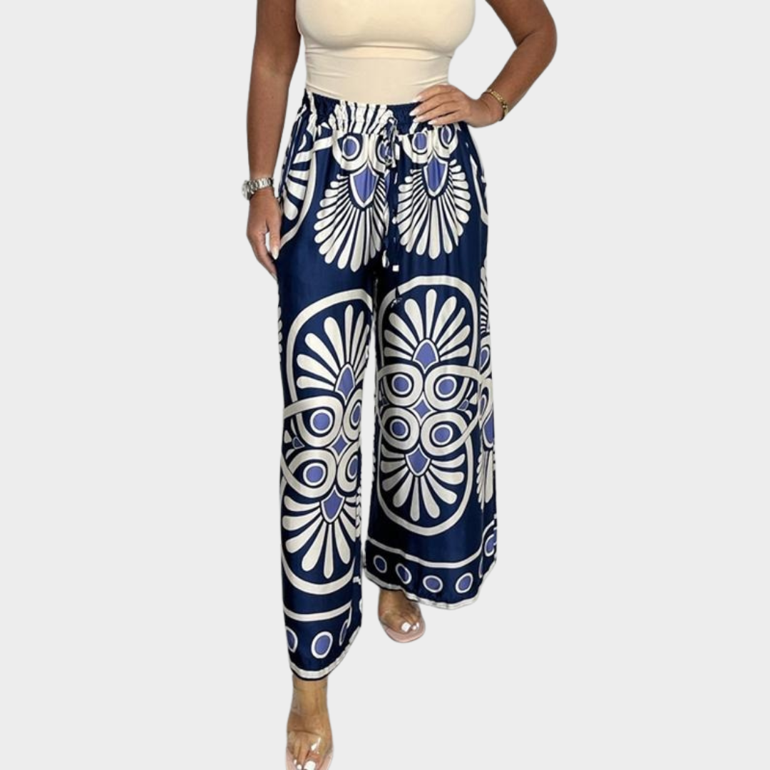 Sally™ | Trendy Printed Satin Track Pants