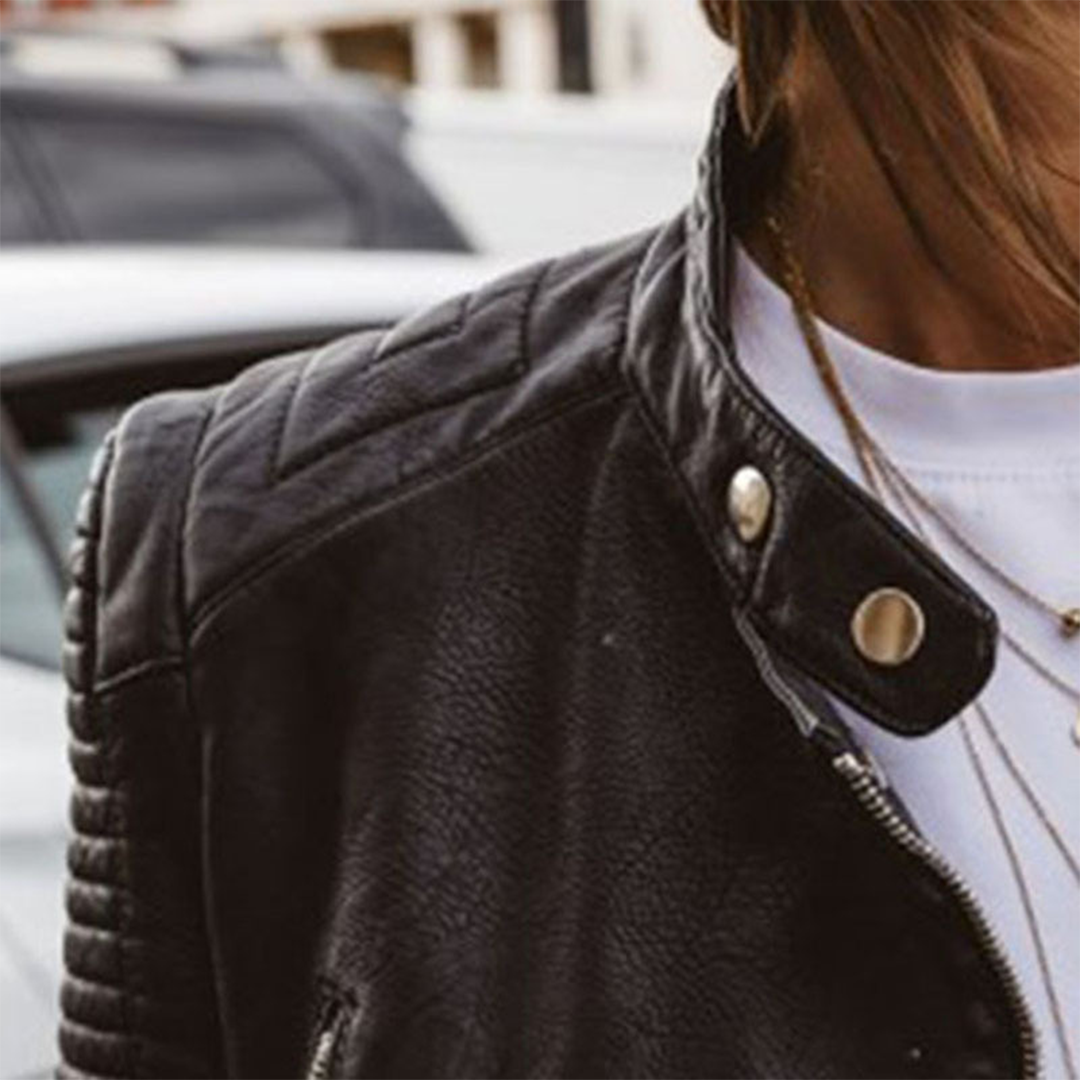 Kiki™ | Timeless Structured Zip-Up Vegas Leather Jacket