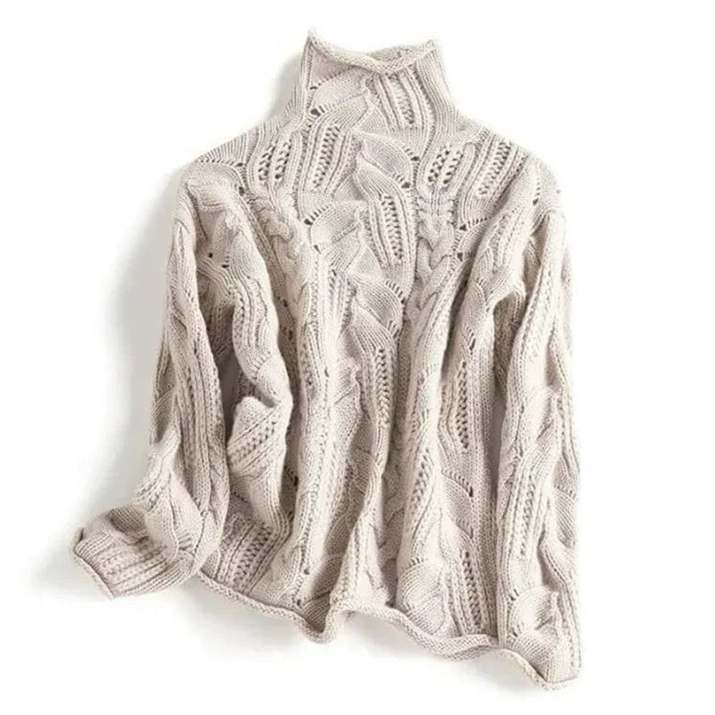 Lauren™ | Cashmere Roll Neck with Timeless Cable Knit