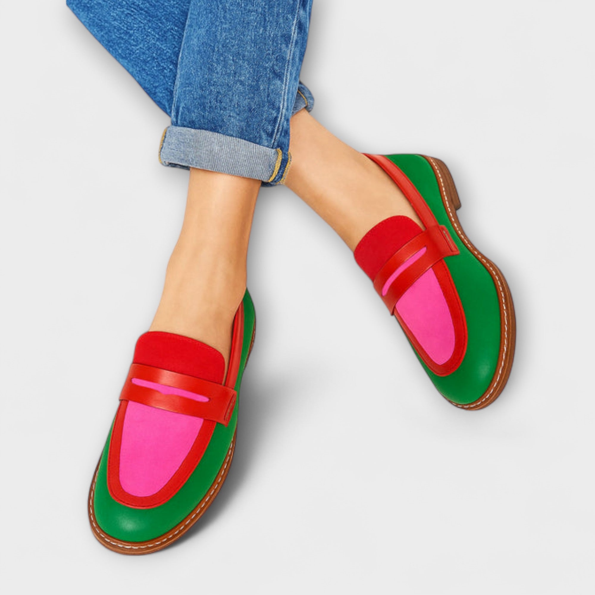 Nyla™ | Color Block Loafers in Casual Style