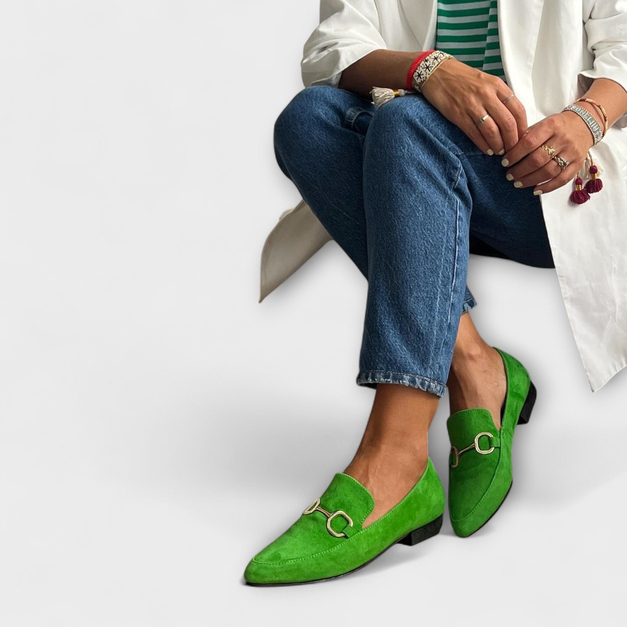Kaia™ | Pointed Suede Slip-On Ballet Flats