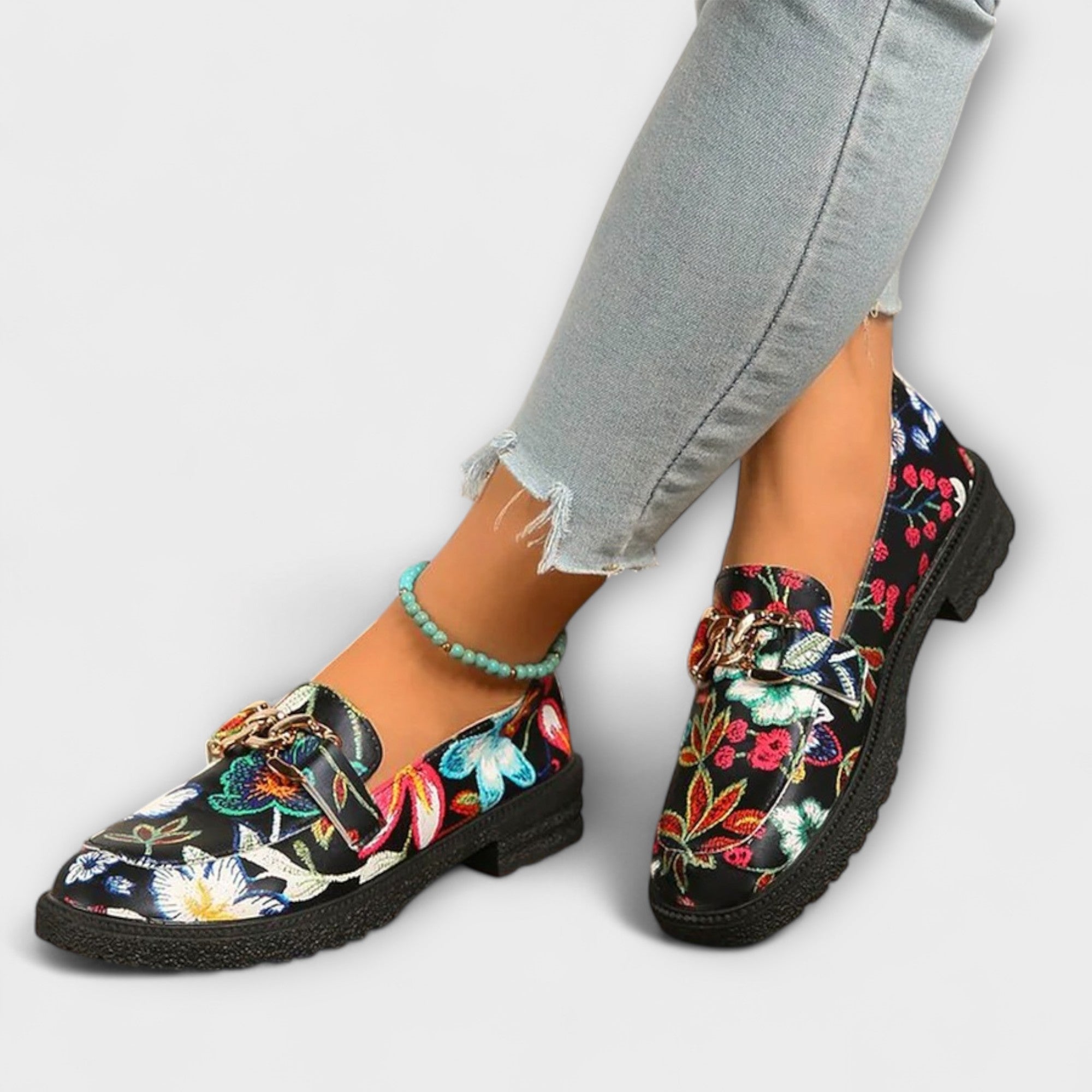 Orla™ | Multicolored Loafers with Floral Pattern