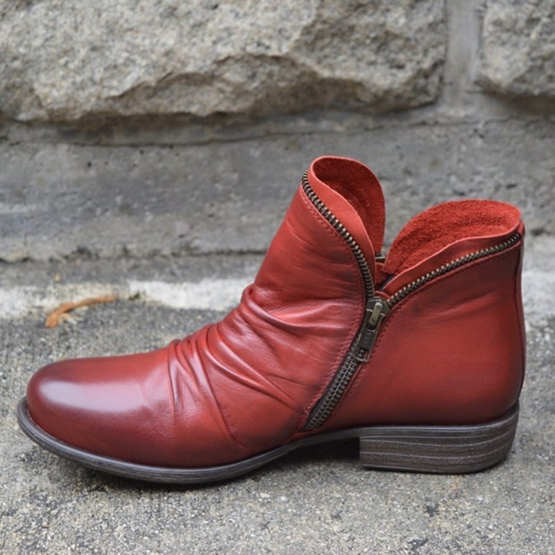 Victoria™ – Leather Boots with Practical Zipper