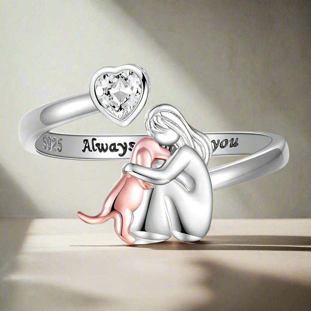 AvelineToronto™ | Ring with Dog Icon (Rose)