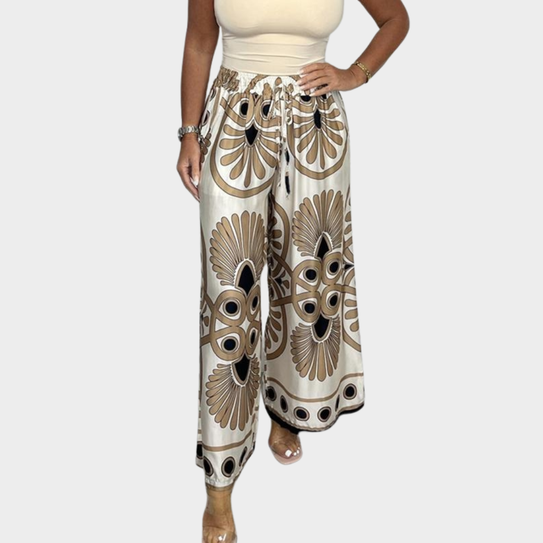 Sally™ | Trendy Printed Satin Track Pants