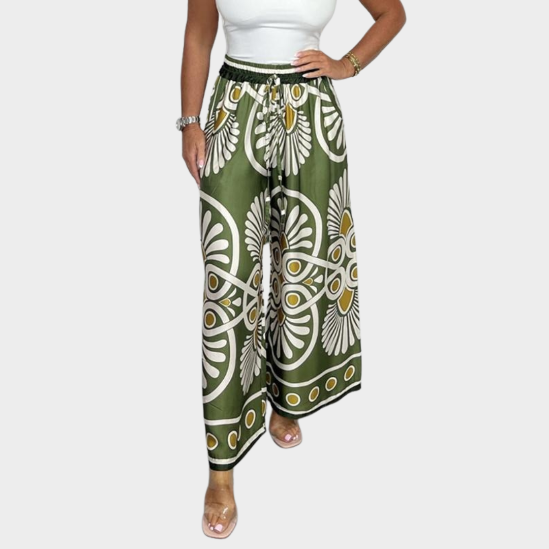 Sally™ | Trendy Printed Satin Track Pants