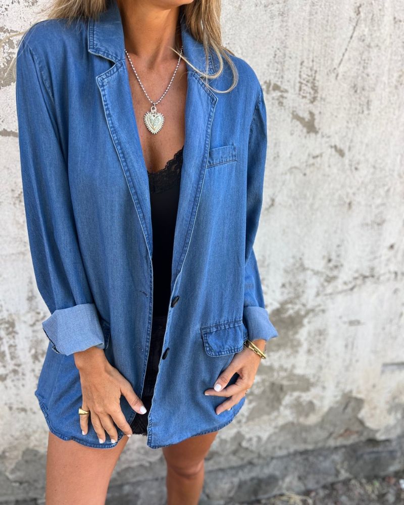 Alix | Blazer en denim à manches longues pour femme