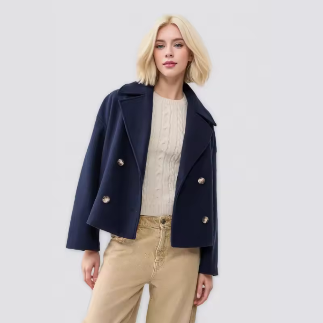 Chantal™ | Navy wool peacoat
