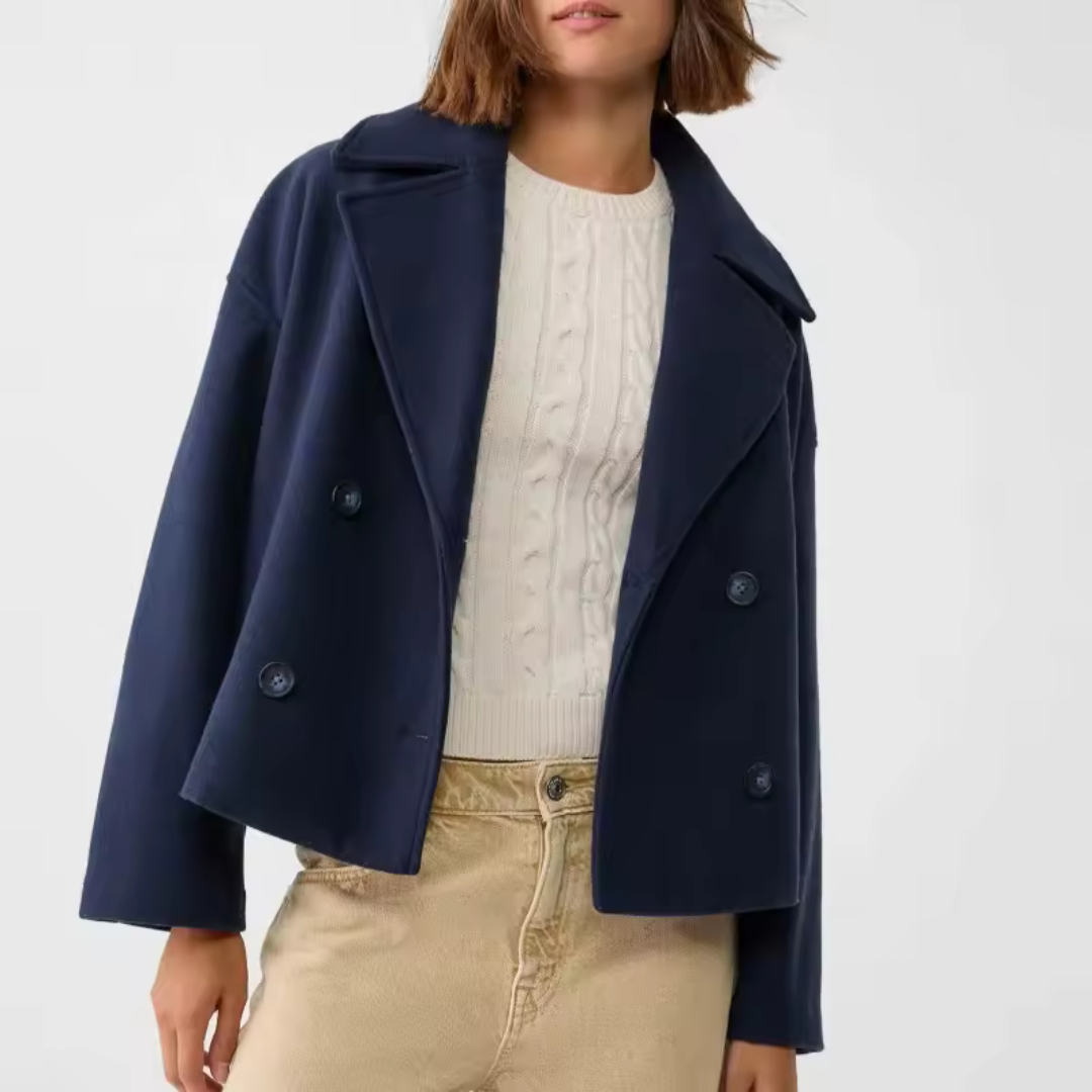 Chantal™ | Navy wool peacoat