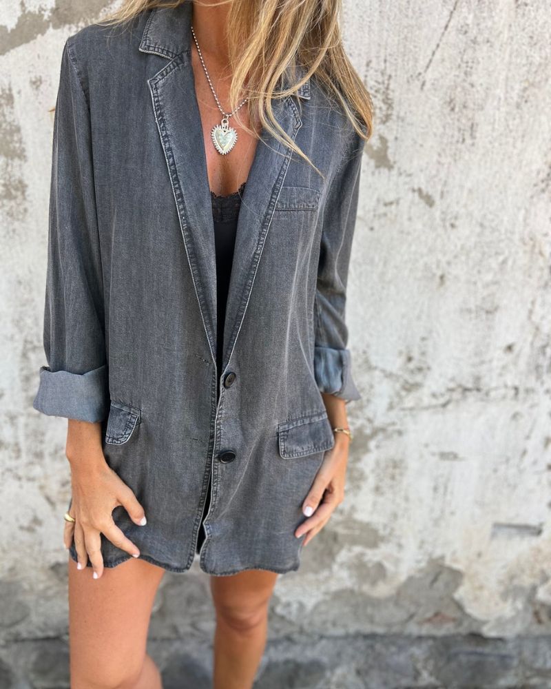Alix | Blazer en denim à manches longues pour femme