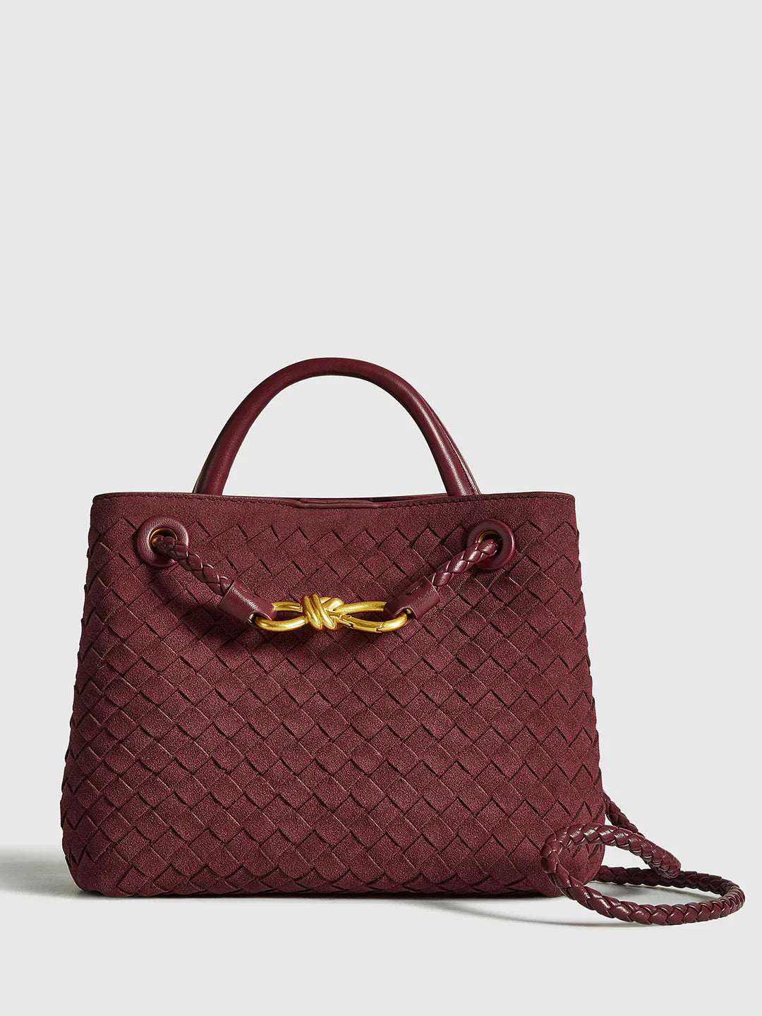Always Chic Suede Woven Tote Bag