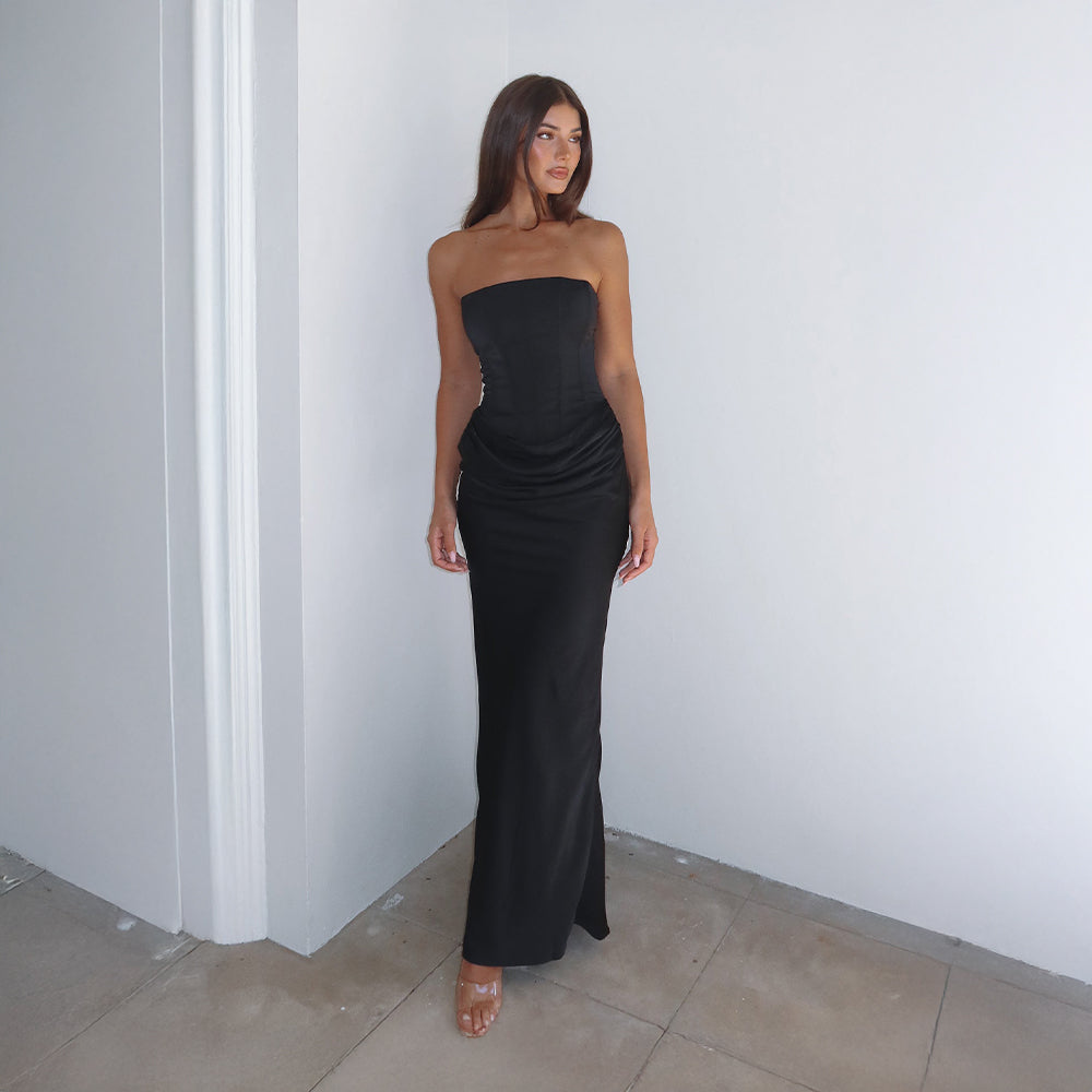 Améline™ | Corseted Satin Dress