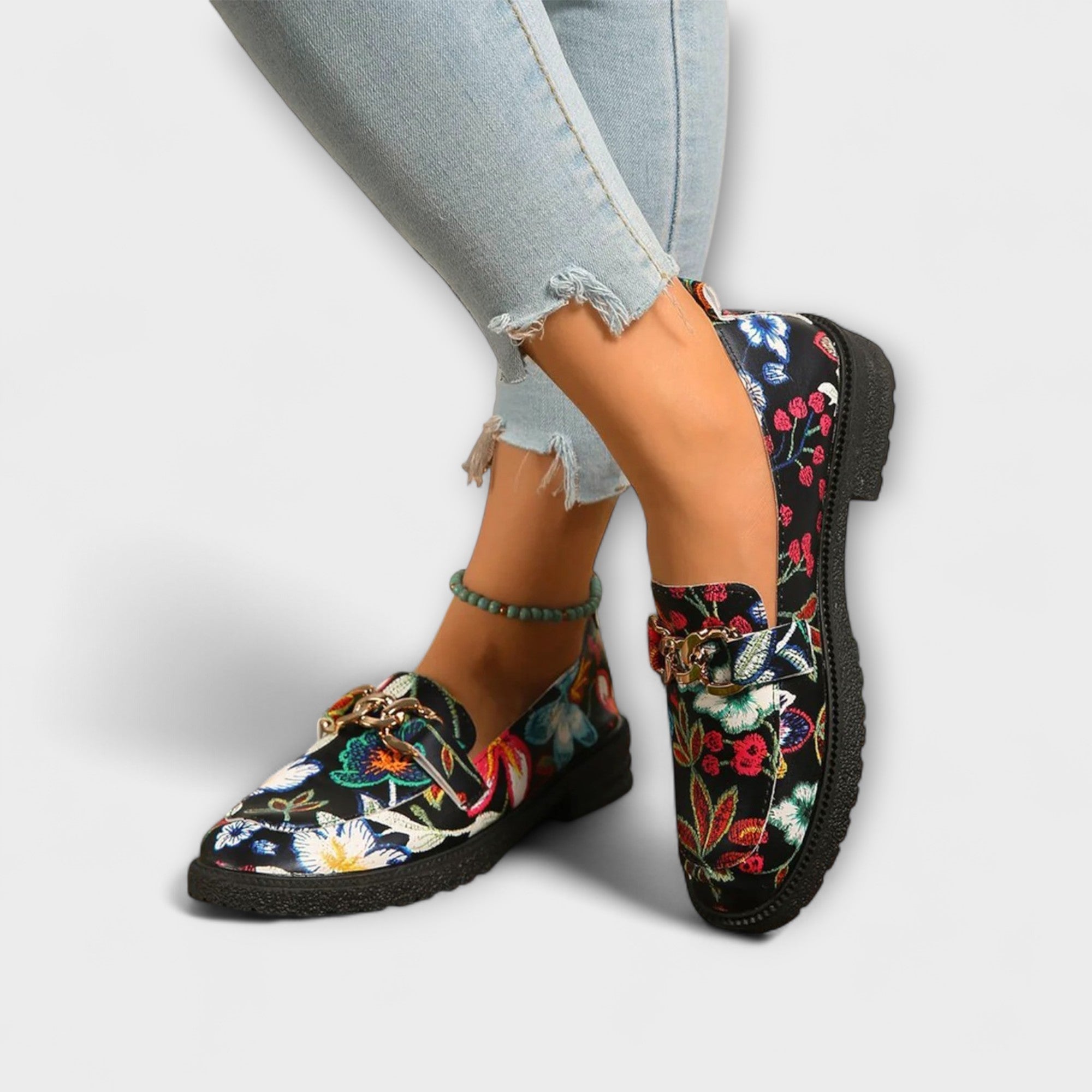 Orla™ | Multicolored Loafers with Floral Pattern