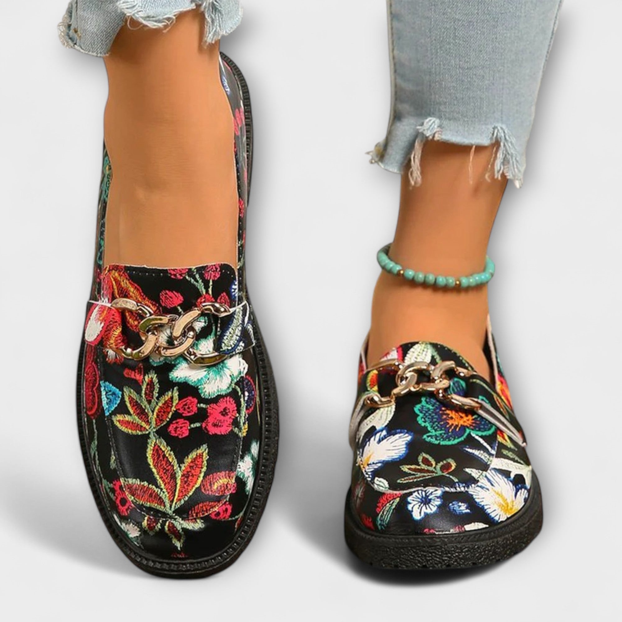 Orla™ | Multicolored Loafers with Floral Pattern