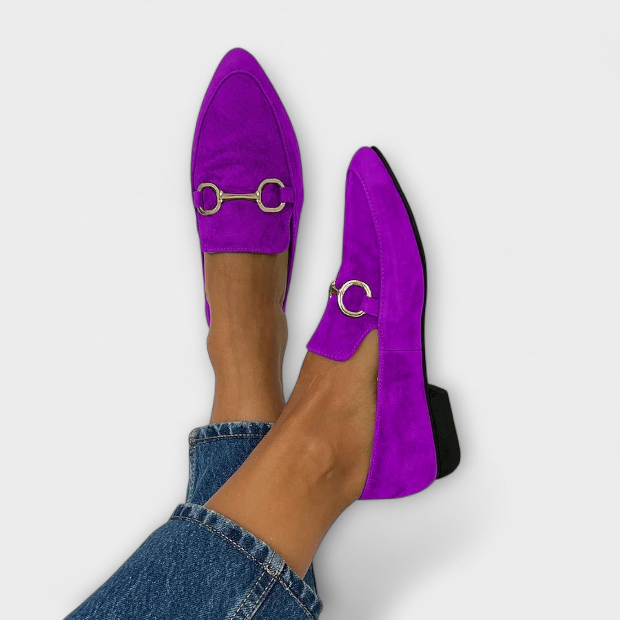 Kaia™ | Pointed Suede Slip-On Ballet Flats