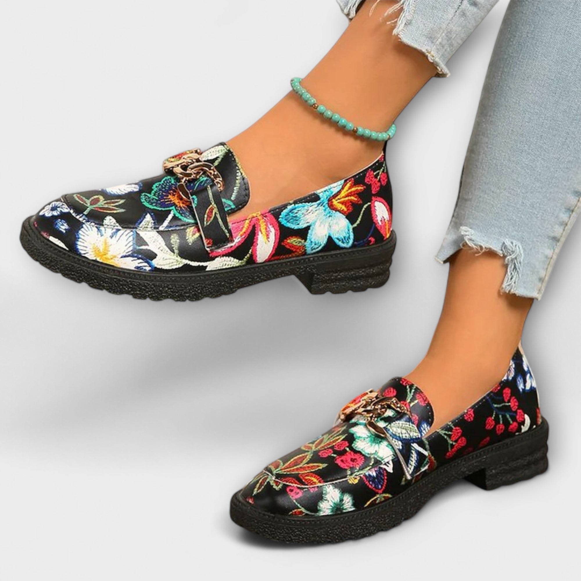 Orla™ | Multicolored Loafers with Floral Pattern