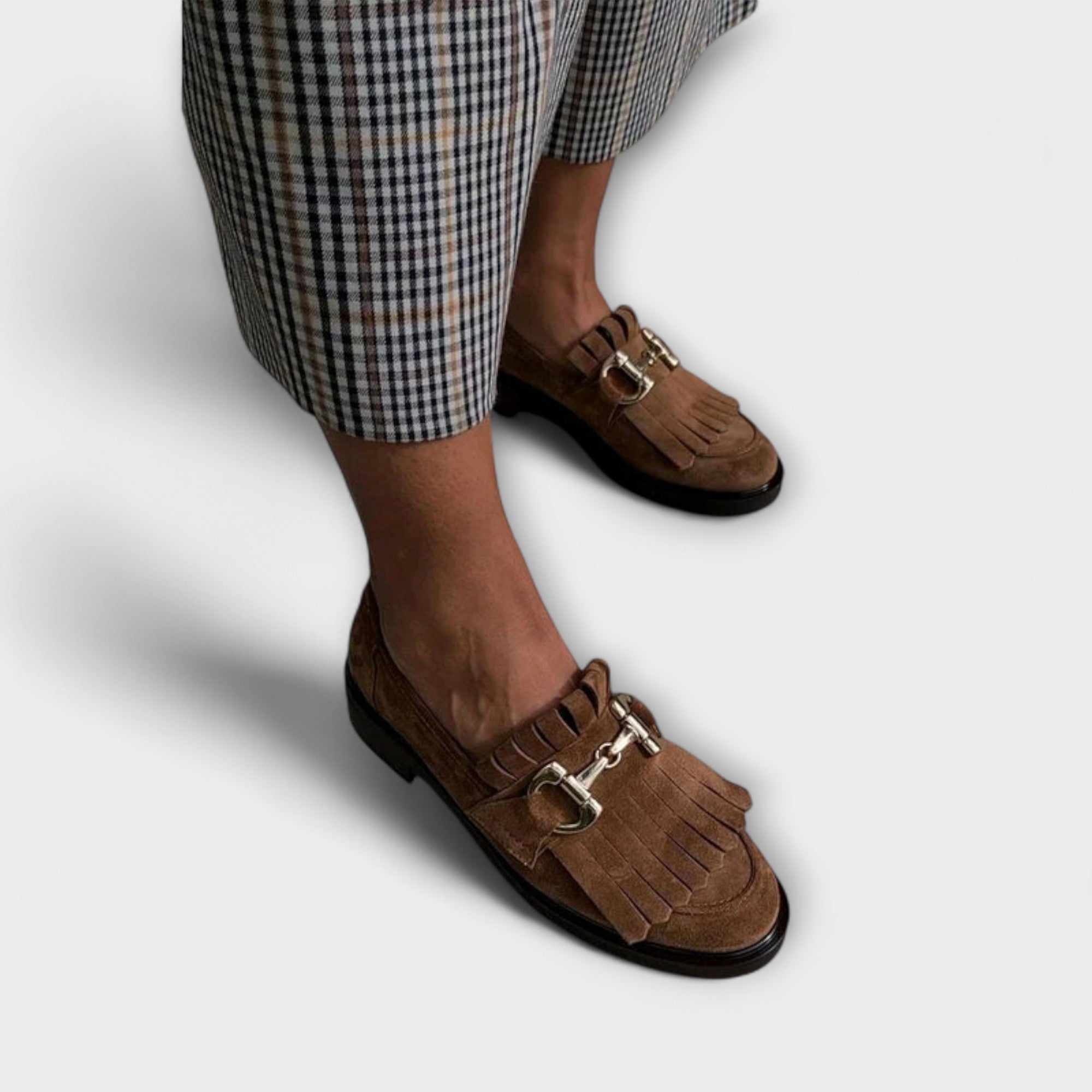Fleur™ | Brown Suede Loafer with Round Toe