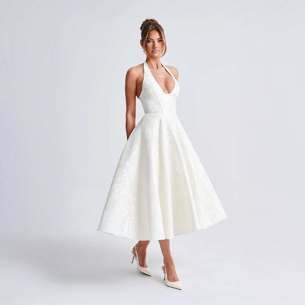 Evelyne™ | Romantic Jacquard Dress