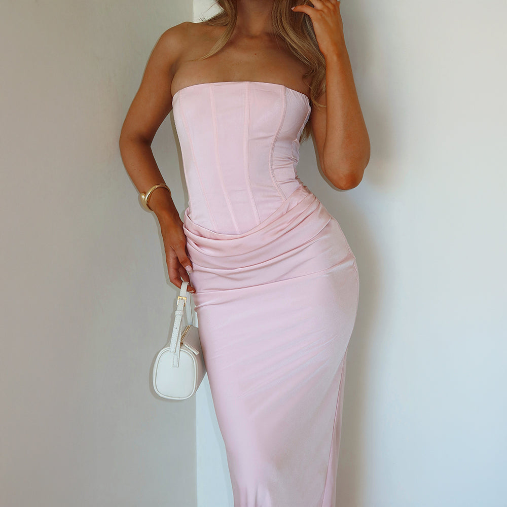 Améline™ | Corseted Satin Dress