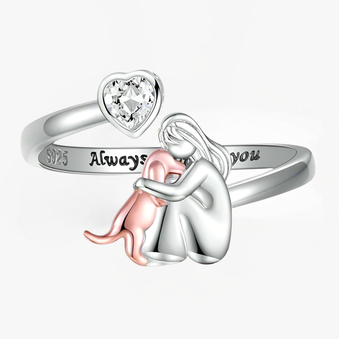 AvelineToronto™ | Ring with Dog Icon (Rose)